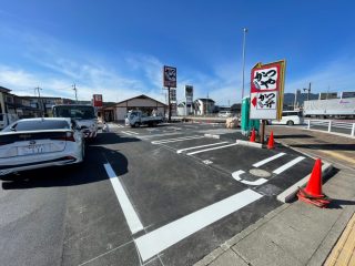 岐阜県恵那市　かつや恵那店様　ライン引き工事